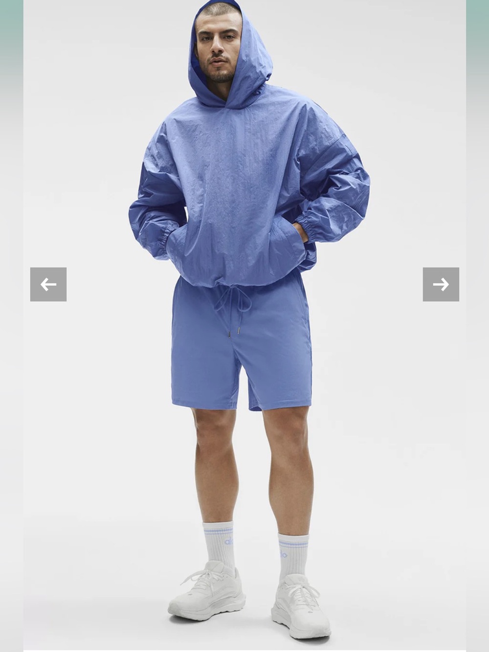 ALO Yoga Men's Hooded Windbreaker - Dusty Blue